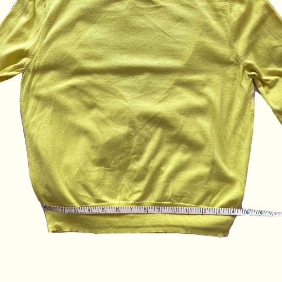 Promod v-neck cardigan w/ 2 pockets 3/4 bell sleeves buttons cream yellow W Sm - Picture 5 of 11